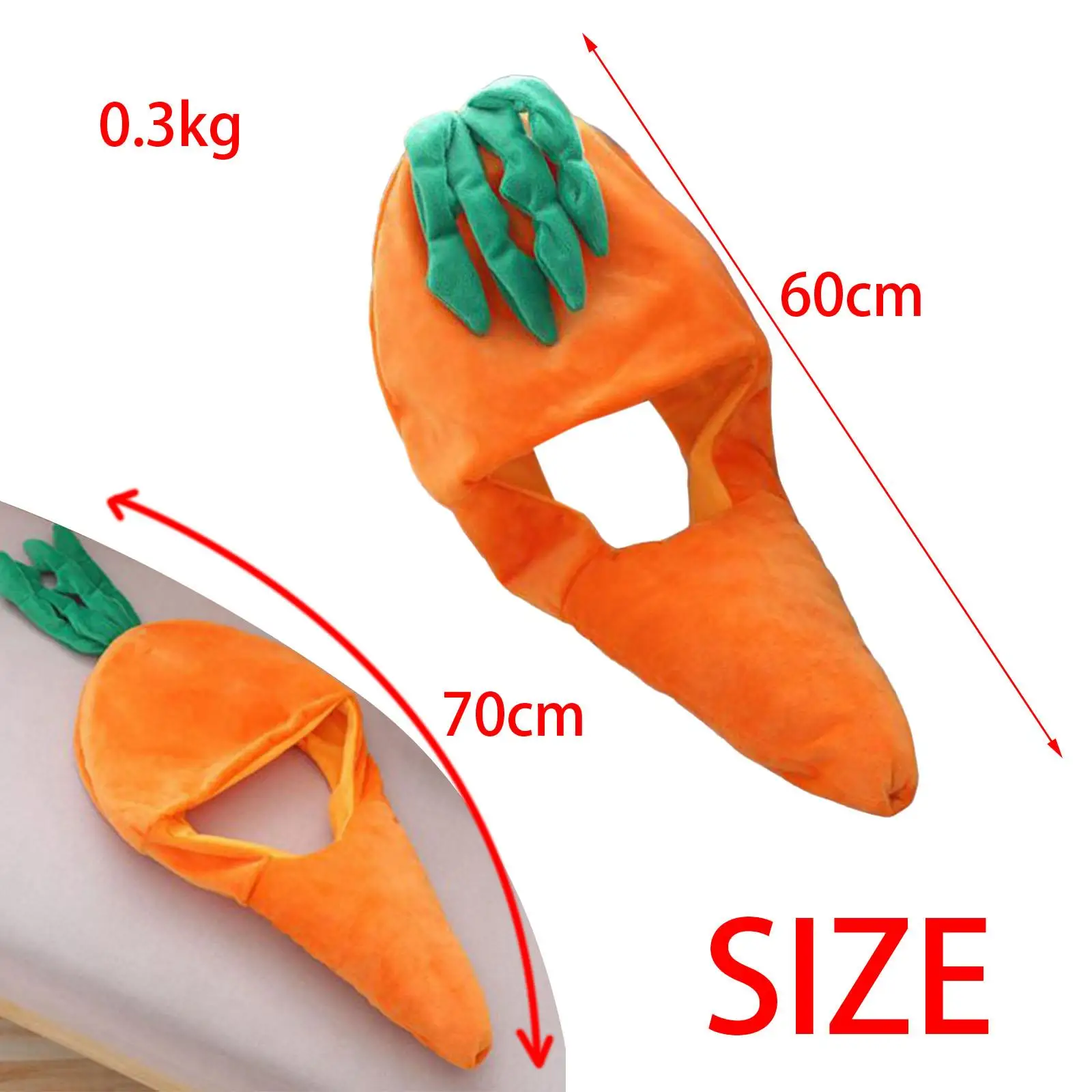 

Soft Carrot Shaped Hat Party Costume Hat Headdress Headgear Novelty Hats Cartoon Dress up Hat Photo Prop Festival Decor