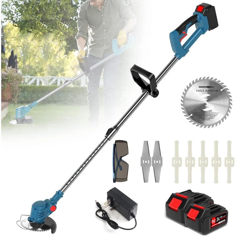 

Wireless Multifunction Trimmer and Edger, 24V Electric Garden Tool with 3 Blade Options