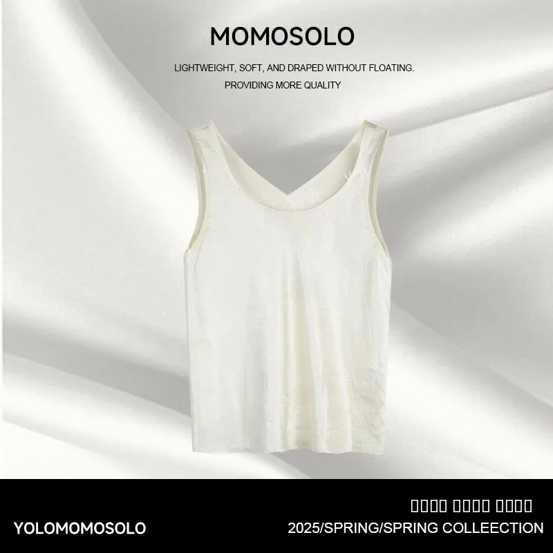 

Yolo Double-Sided Wear Acetate Summer Vest Strap Base Layer Gold Pattern Casual Sle Women's Faion A-Line Narrow Strap Vest