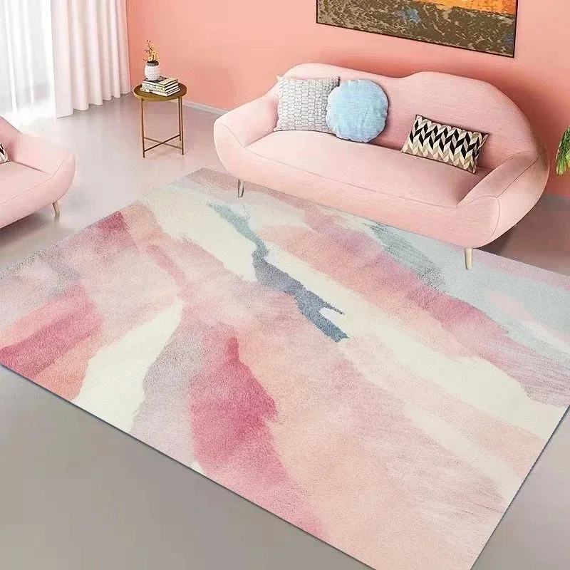 Pink Abstract carpet for living room Splash-ink Texture Bedroom Decoration Rug Girl's Room Decor Rugs Anti-slip Floor Mat tapete