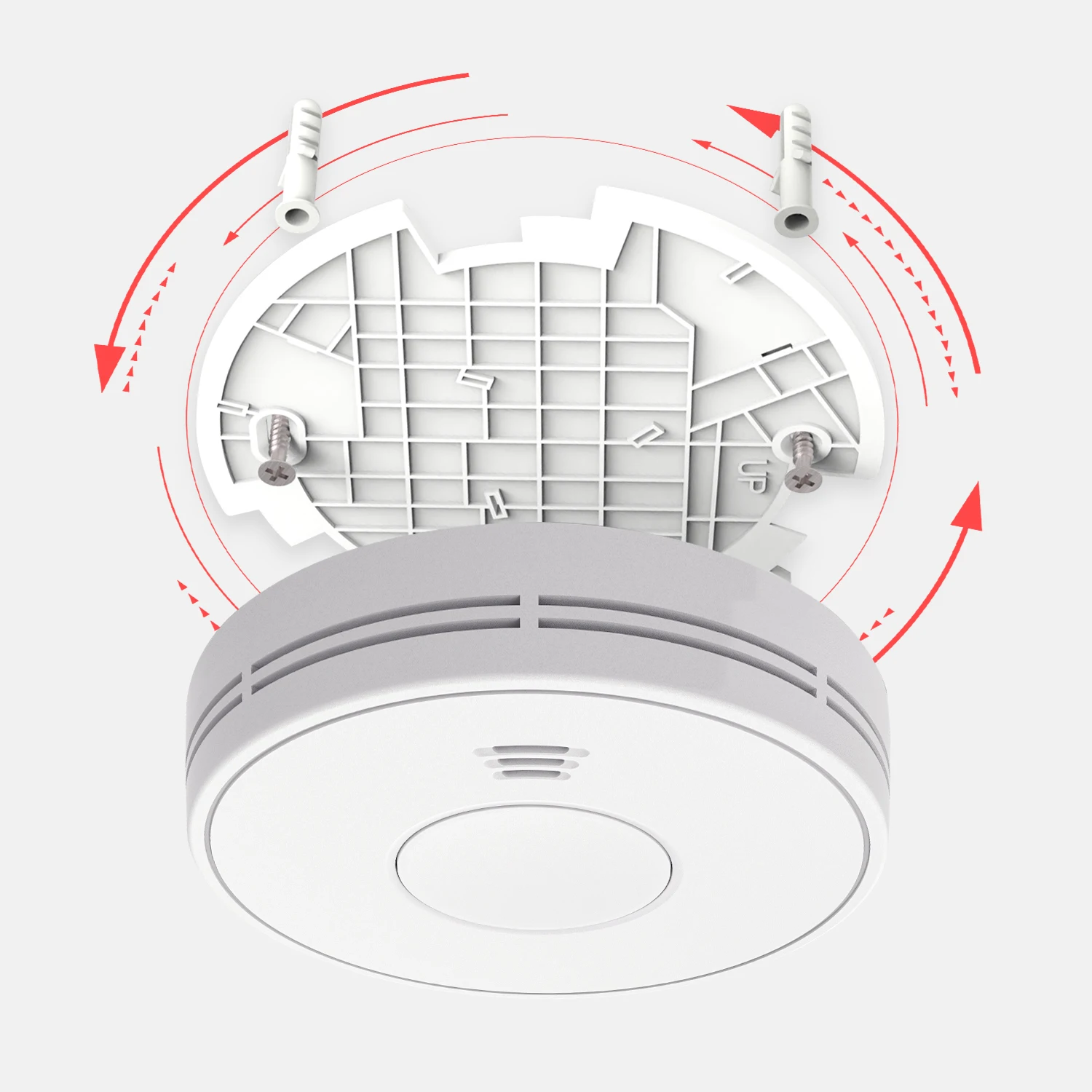 Detektor asap mandiri V-COME dengan baterai Lithium 10 tahun, Alarm asap fotoelektrik, CE, UKCA, DIN EN 14604, VS01