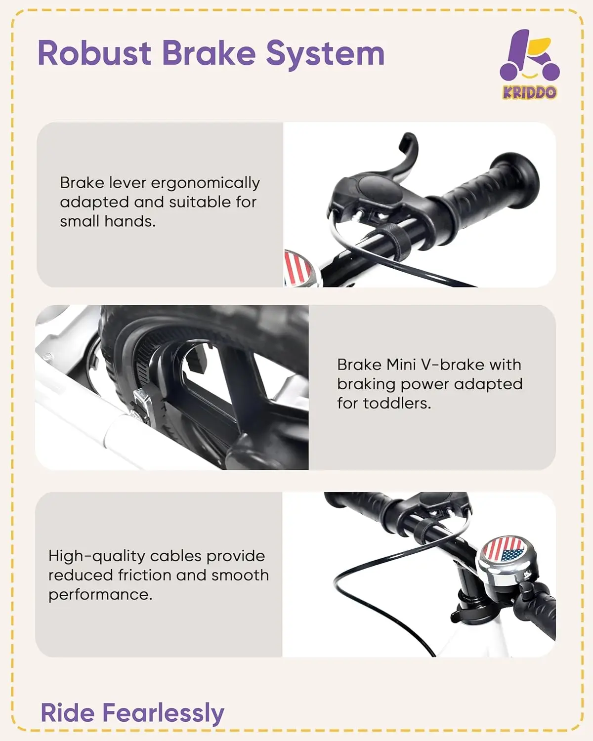 Bicicleta de equilibrio profesional para niños de 2 años con freno de mano y soporte, bicicleta de empuje de 12 pulgadas, bicicleta de regalo para niños y niñas de 2 a 5 años, color blanco