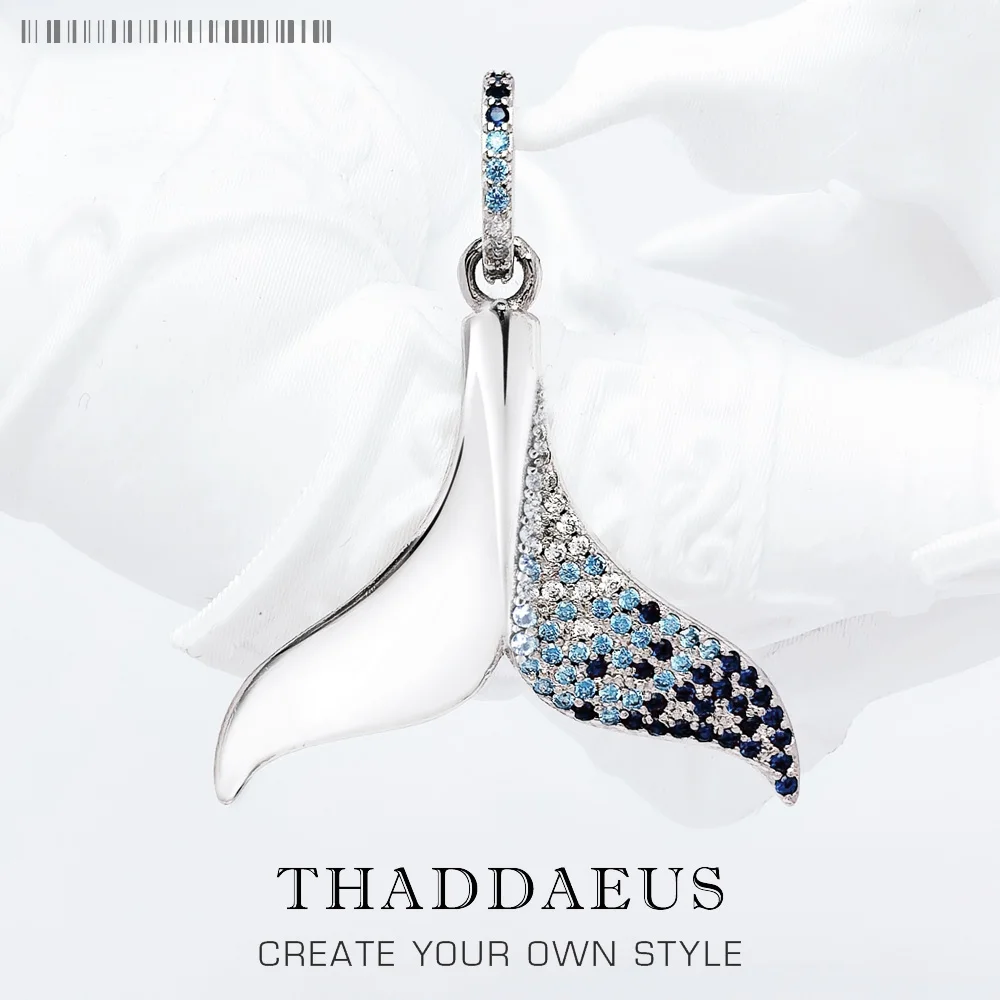 

Подвеска в виде синего хвоста, новые ювелирные изделия, веселые аксессуары, подарок из стерлингового серебра 925 пробы для женщин