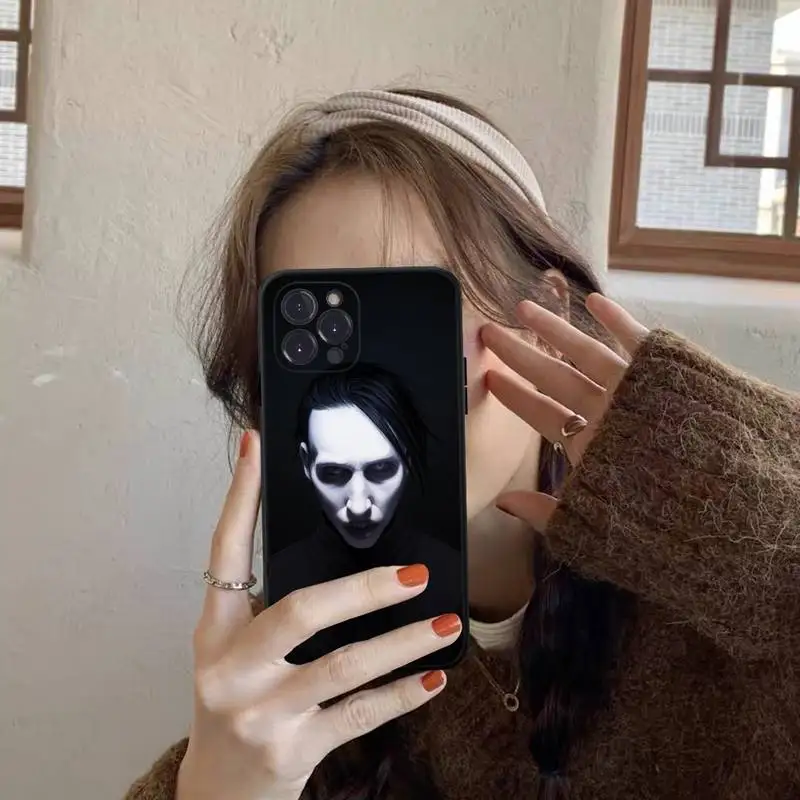 Marilyn Manson Phone Case Silicone Soft For iphone 14 13 12 11 Pro Mini XS MAX 8 7 6 Plus X 2020 XR Shell