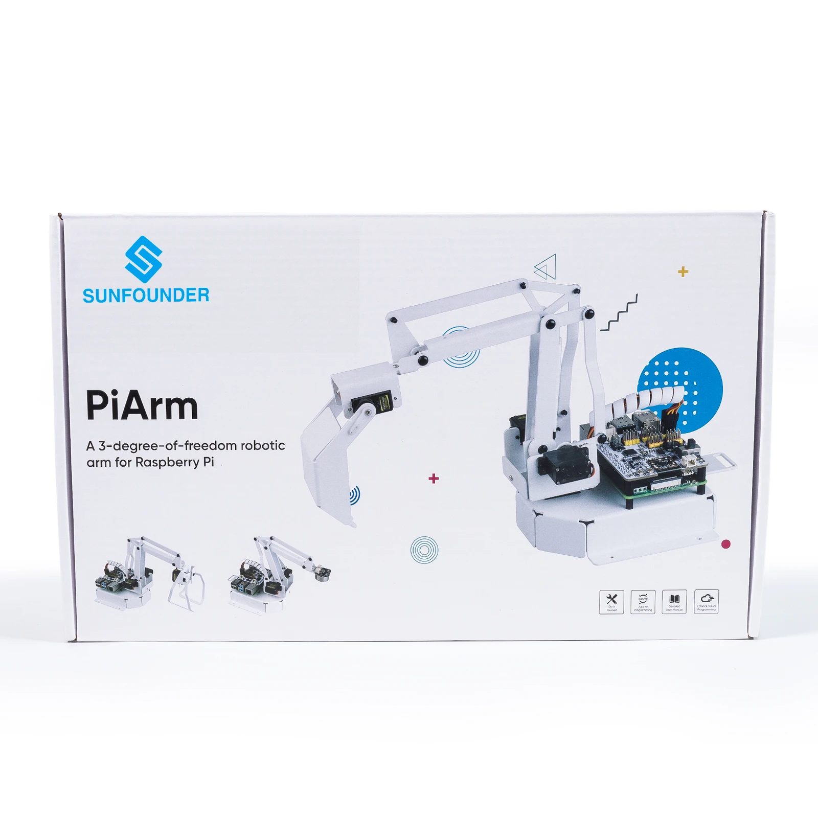 CC SunFounder 4 DOF Robot Arm Kit, Support Graphical Visual Programming, Python, for Raspberry Pi 4B 3B+ 3B