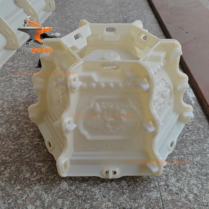 Bottom grouting hexagonal cement flower pot mold plastic products self-made landscaping flower box model building template