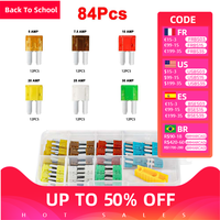Micro Fuse Kit - 84 PCS Micro Fuse Assortment(5 7.5 10 15 20 25 30 AMP), Micro2 Fuses with Fuse Puller for Boat Truck SUV RV