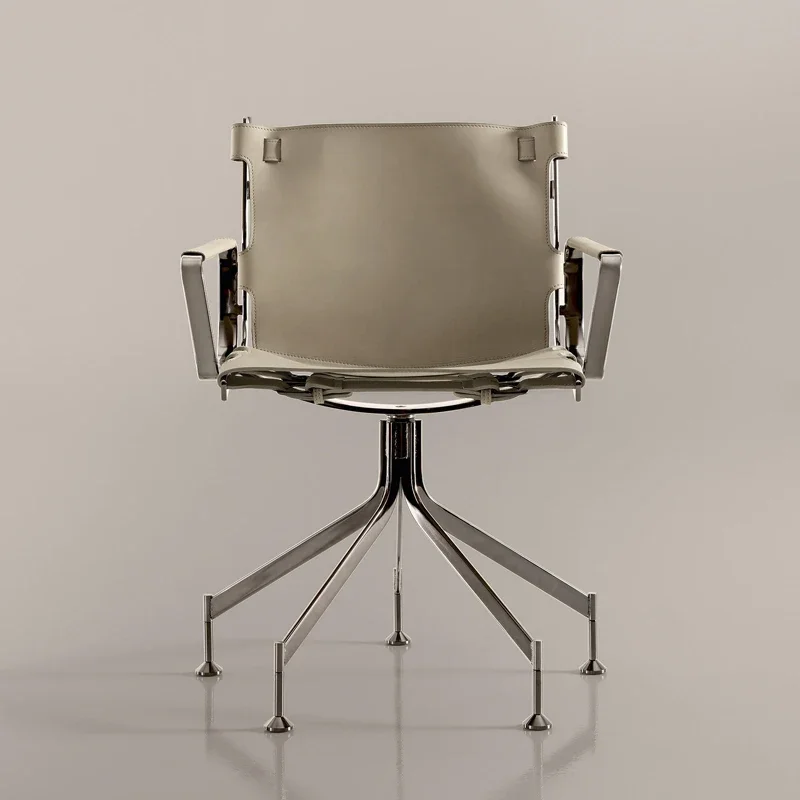 

Stainless steel saddle leather office chair