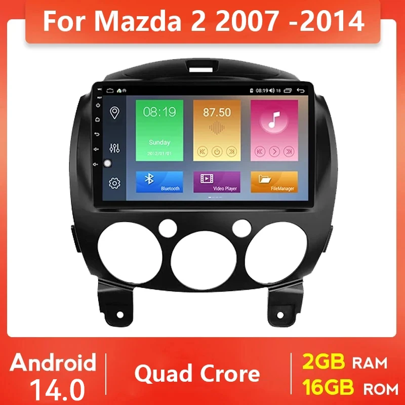 

Android 14.0 Head Unit 2din Car GPS Navigation Multi Media Radio Video For MAZDA 2 2007-2014 Auto IPS Carplay Stereo DVD Player