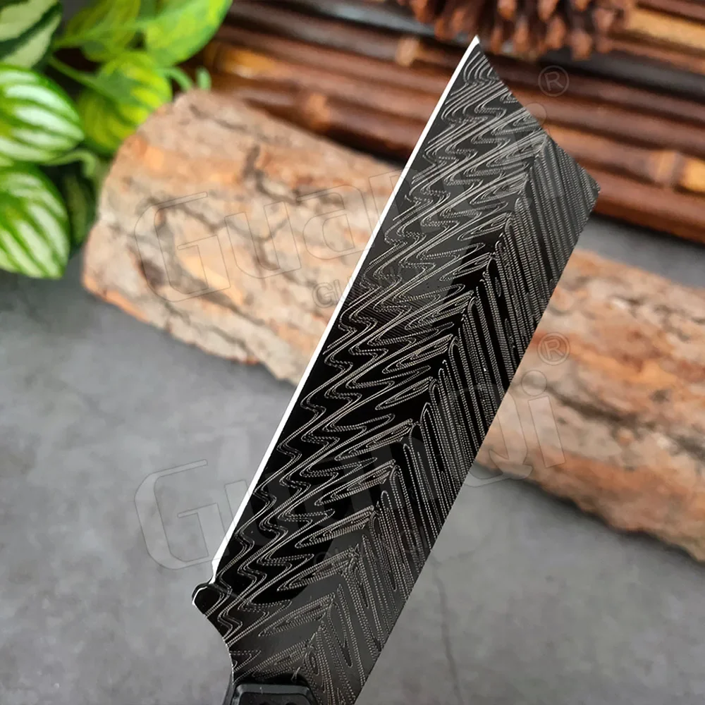 3 inch Handmade Slicing Cleaver for Knives Cooking High Carbon Steel Butcher Knife Damascus Pattern Kitchen Knife Steel Handle