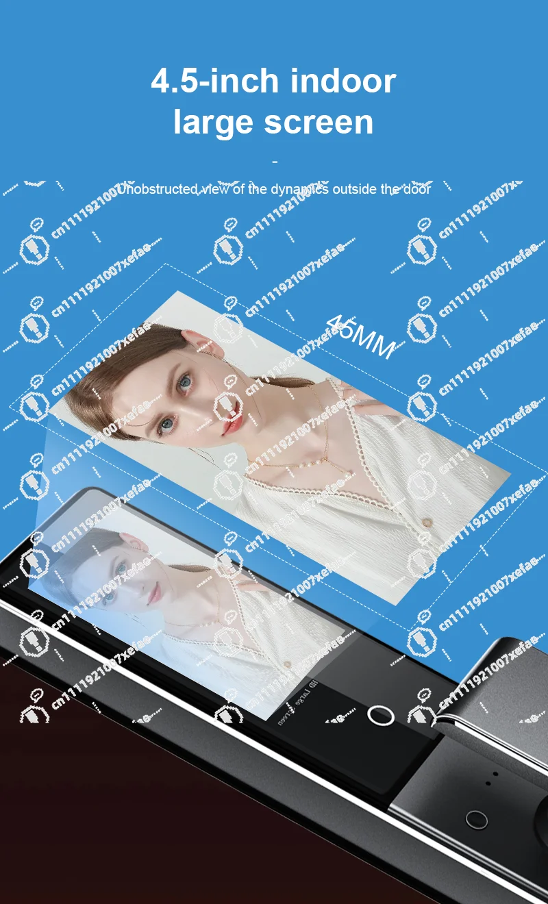 Smart digital door lock with fingerprint palm/facial recognition WiFi