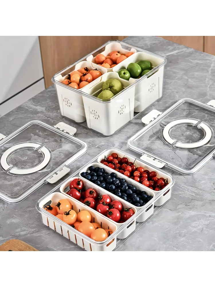 Snack Tray with Handle, Portable Snackle Box Container Veggie Serving Tray,  for Travel Party Refrigerator Organize Box