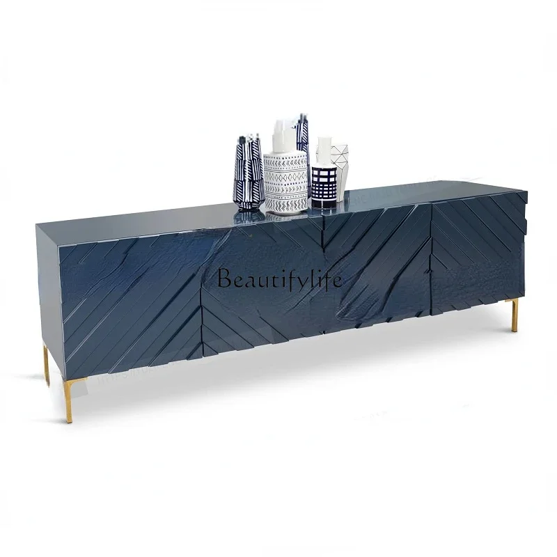 

LD33Simple modern TV cabinet living room floor storage dark green paint storage cabinet