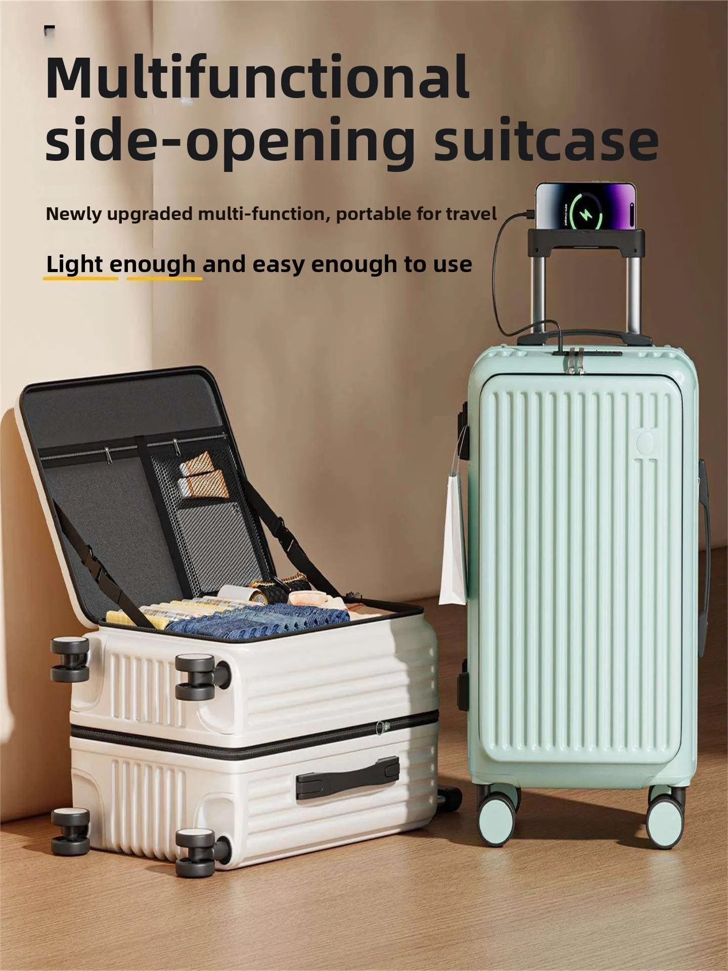 valise-de-voyage-extensible-a-ouverture-laterale-avec-structure-en-alliage-d'aluminium-et-de-magnesium-et-serrure-a-combinaison