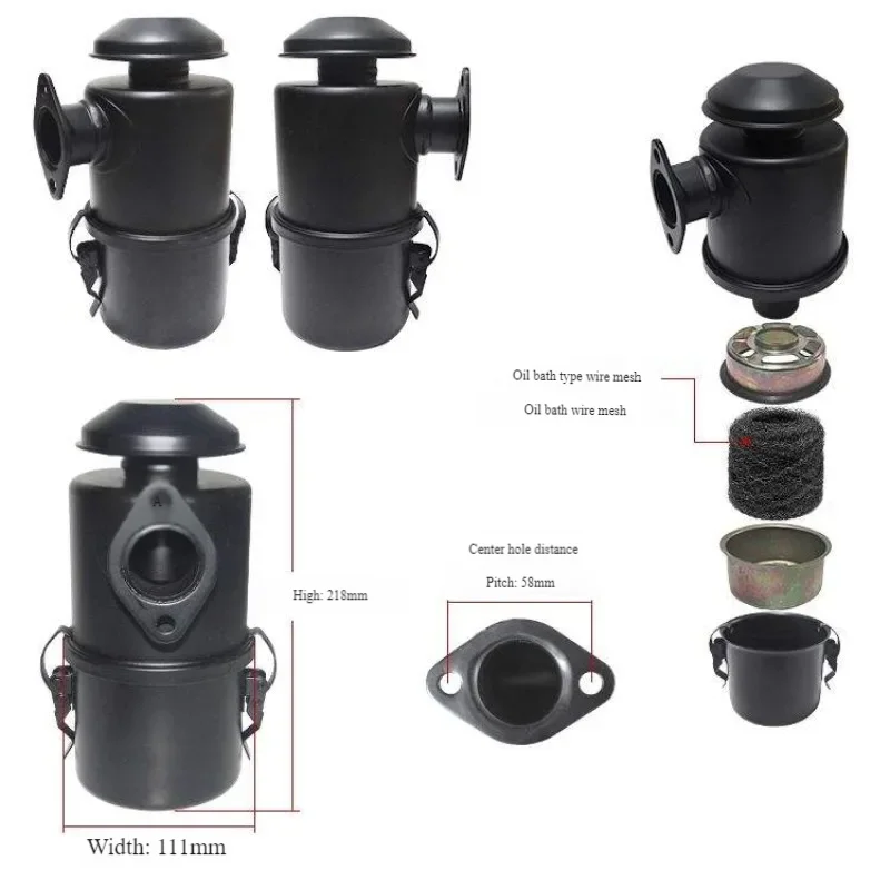 

Air-cooled diesel engine tiller parts: air filter elements 170F, 173F, 178F, 186FA, 188F air filter assemblies