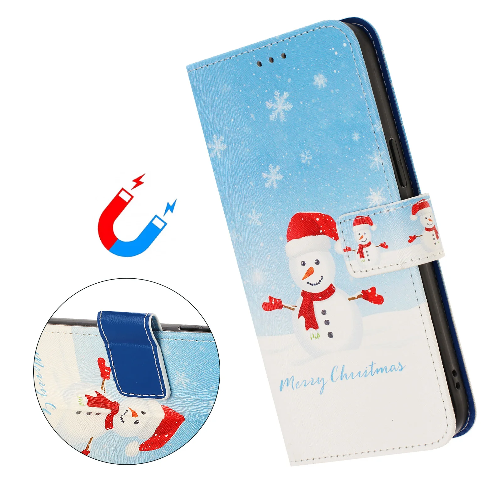 Рождественский чехол для телефона VIVO Y31S Y52S Y27S V29 Pro Lite Y36 Y78 Plus T2 V27E IQOO U3 Snowman Stand Wallet Case Cover coque