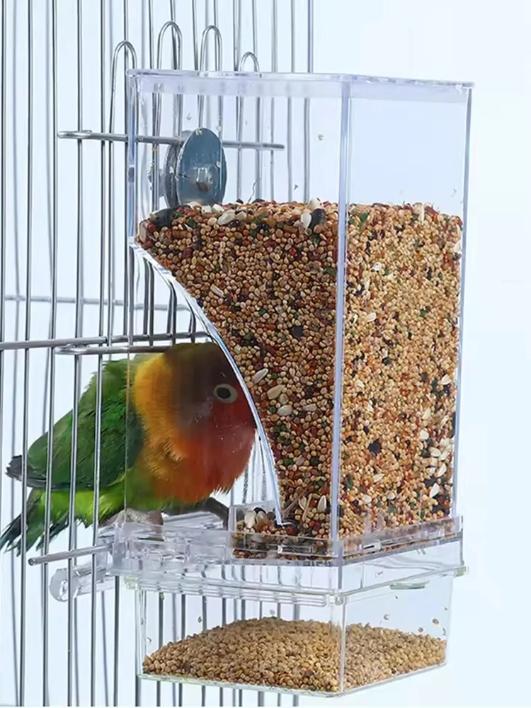 Papageienfutterbox, auslaufsicher, transparent, klare Futtervorrichtung für Papageien, langlebige Futterbox für Vögel – Detail 4