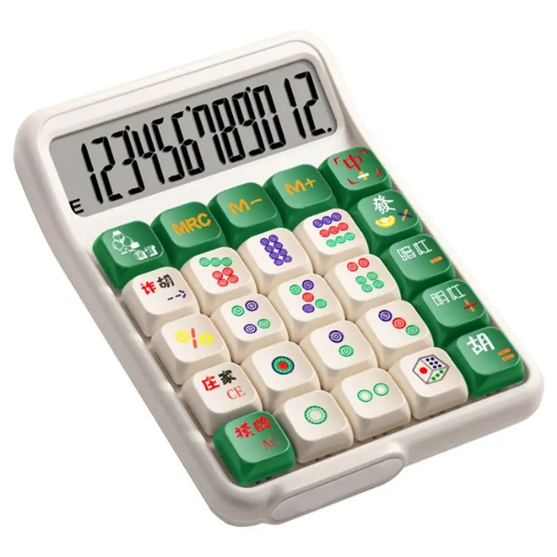 Calculator Office School Multifunctional 12 Digit Electronic Mechanical Buttons Financial Accounting Tool