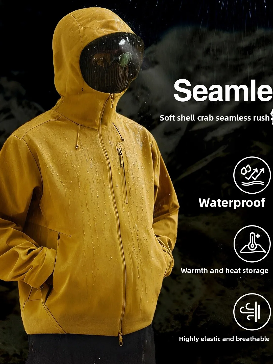 

Мужская куртка Iation Soft Shell с дизайном «Краб», зимняя, для активного отдыха, ветрозащитная, водонепроницаемая, новинка, дышащая, с длинными рукавами