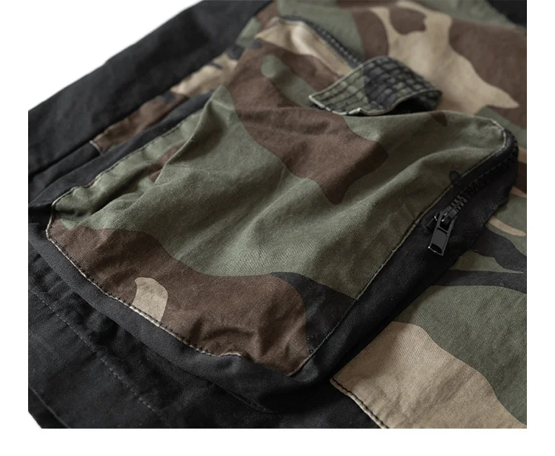 LUZHEN Summer Men Stylish Shorts Hip Hop Multi Pocket Camouflage Print Patchwork Street Wear Male Five Point Cargo Pants LZ4215