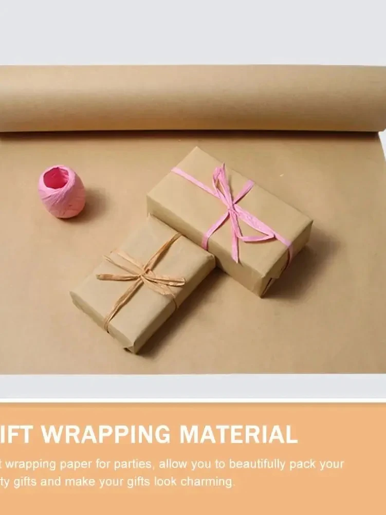 Brown Kraft Paper 5M Roll Ideal for Gift Wrapping, Art & Craft Postal, Packing, Shipping, Floor Covering, Parcel, Table Runner,