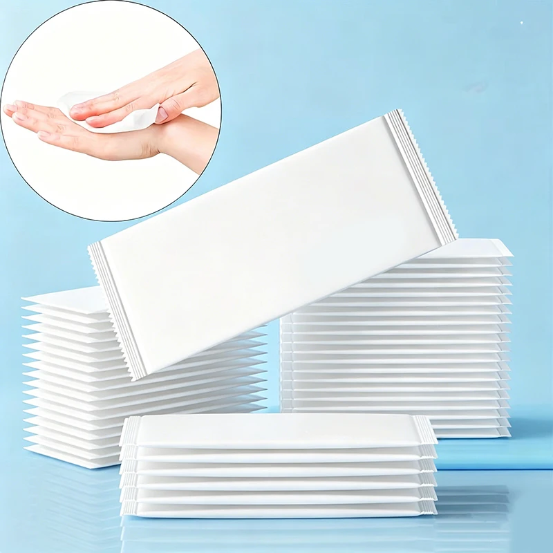 100PCS Disposable Individually Packaged Wet Wipes Travel Camping Disposable Portable Wipes Cleaning Sunglasses Screen Toilet