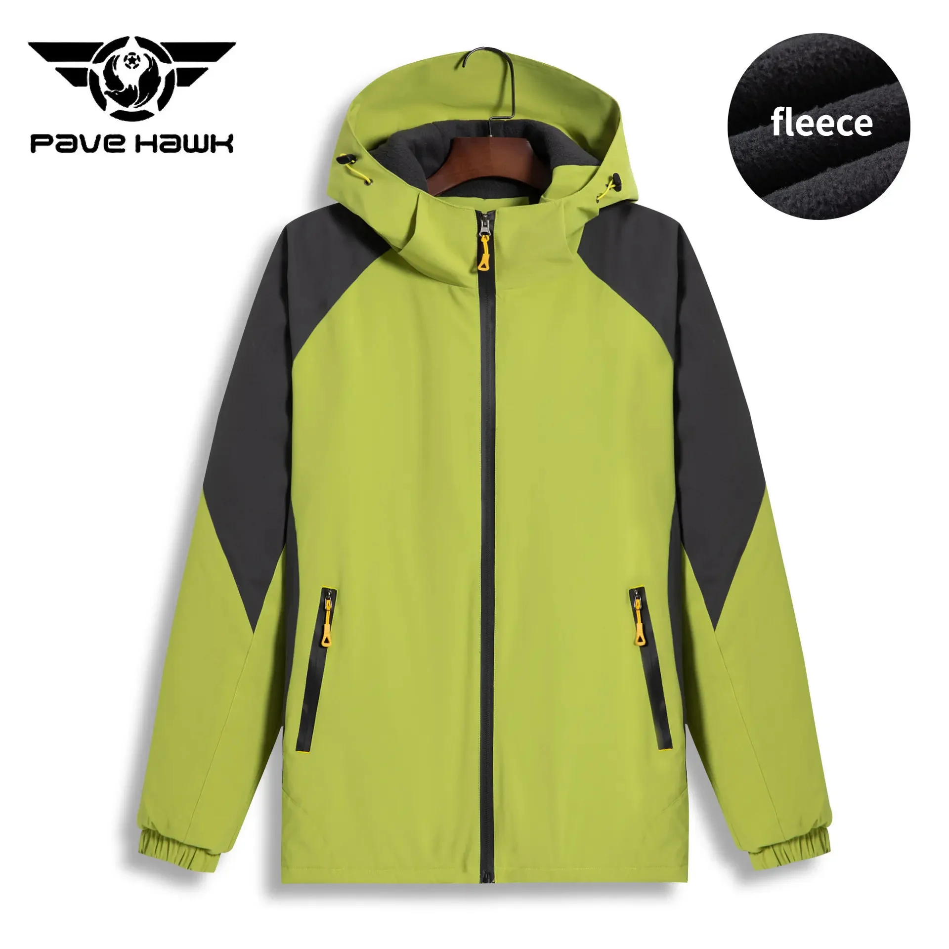 

Outdoor Plush Climbing Jacket Men Women Windproof Waterproof Charge Jackets Hiking Camping Warm Hooded Coat Reflective Stripe