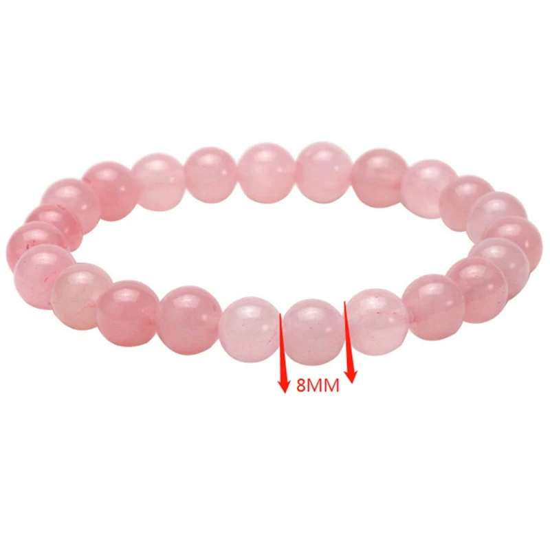 2Pcs Natural Stone Elastic Bracelet 8Mm Round Bead Bracelet Couple And Simple Jewelry