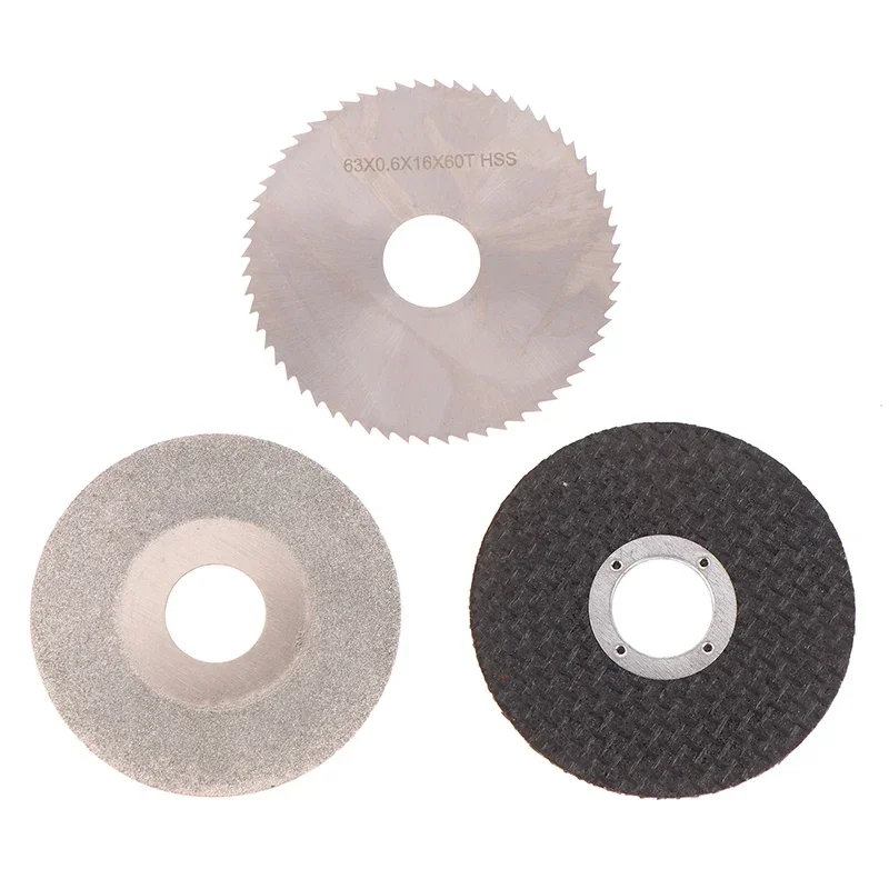 Mini lâmina de serra de mesa multifuncional, 2.5 polegadas de diâmetro 63mm, lâmina de serra elétrica de resina de esmeril, ferramentas elétricas diy