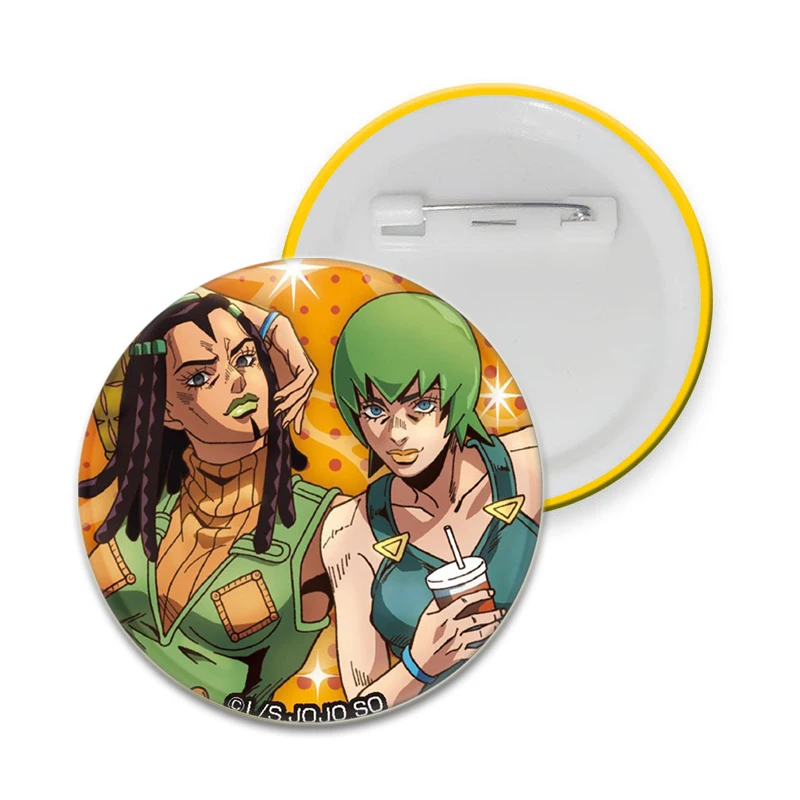 JoJo's Bizarre Adventure Pin for Backpacks 32/44/58mm Round Plastic Enamel Pins and Brooches Creative Cartoon Figure Badge Gifts