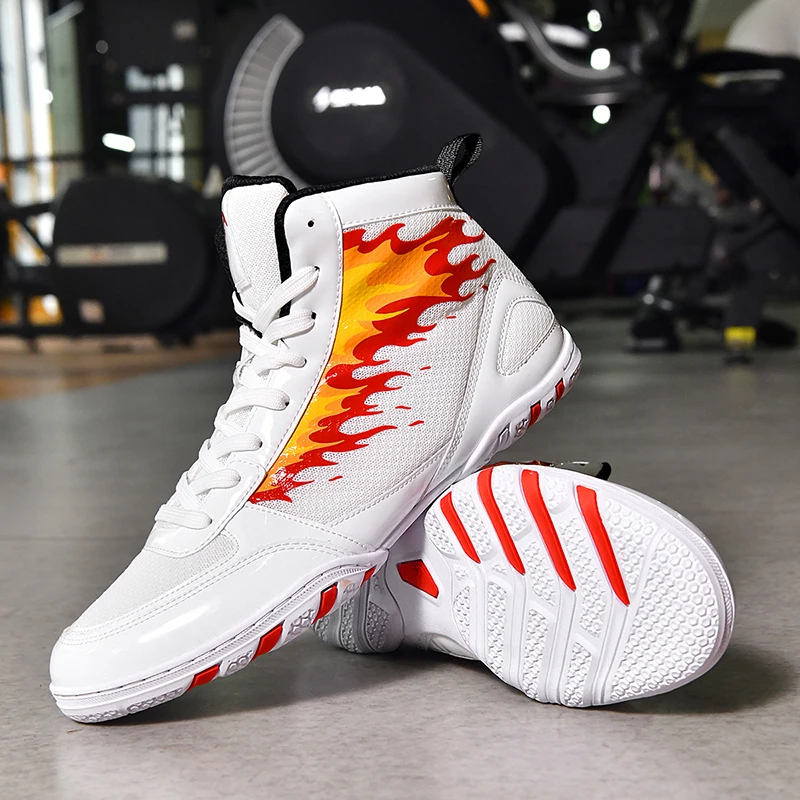 chaussures-de-lutte-de-boxe-montantes-pour-hommes-–-bottes-d'entrainement-professionnelles-legeres-pour-les-arts-martiaux-grappin-et-combat-antiderapants