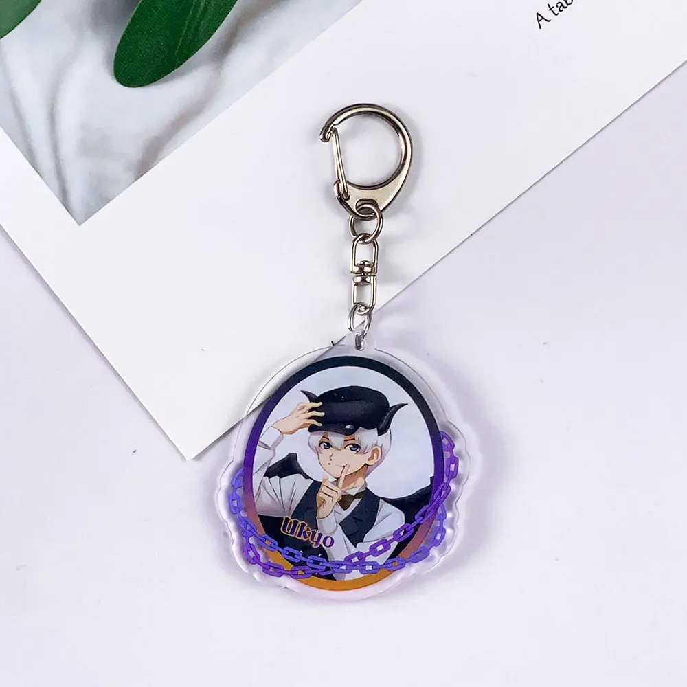 شخصيات أنيمي Dr.STONE Lshigami Senkuu لطيف سلسلة مفاتيح مصنوعة من الأكريليك اكسسوارات حقيبة بنقوش كرتونية حقيبة ظهر ساحرة قلادة هدايا للأصدقاء