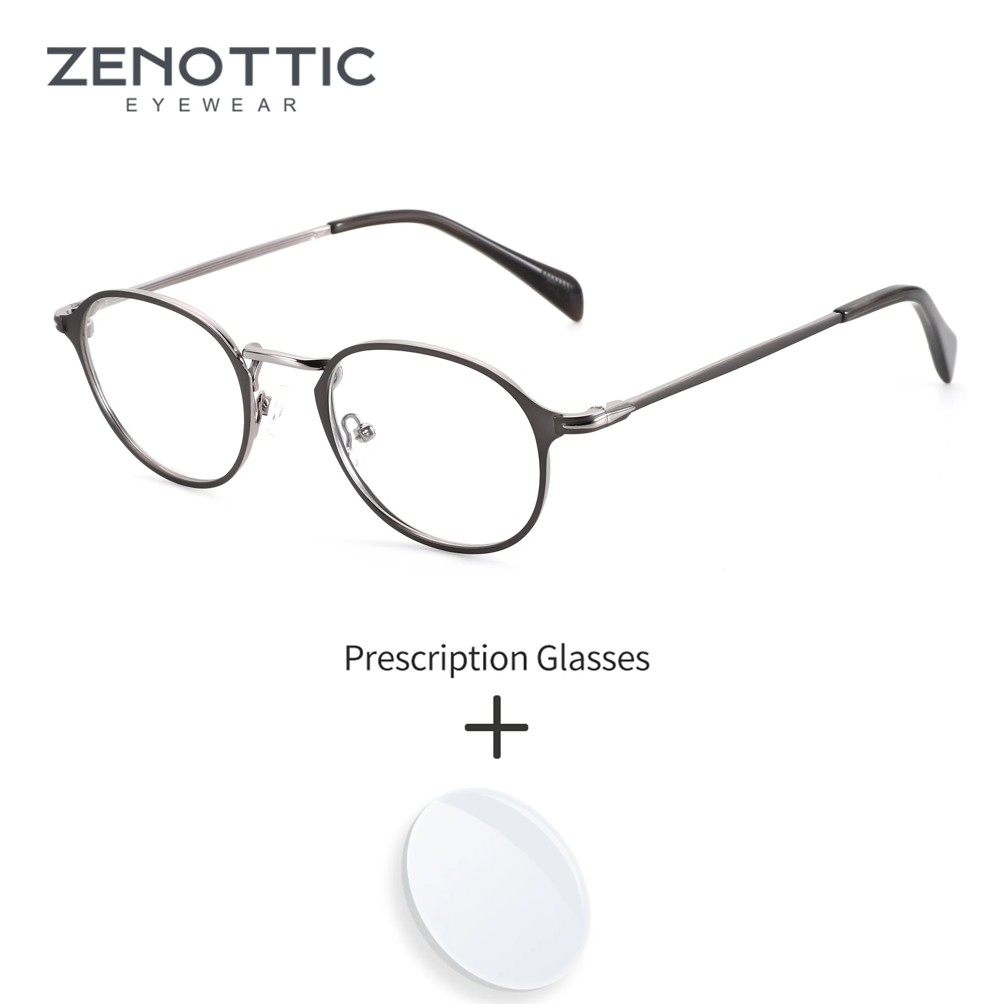 

ZENOTTIC M размер стильные круглые металлические очки по рецепту для мужчин анти-синий свет фотохромные/прогрессивные оптические очки