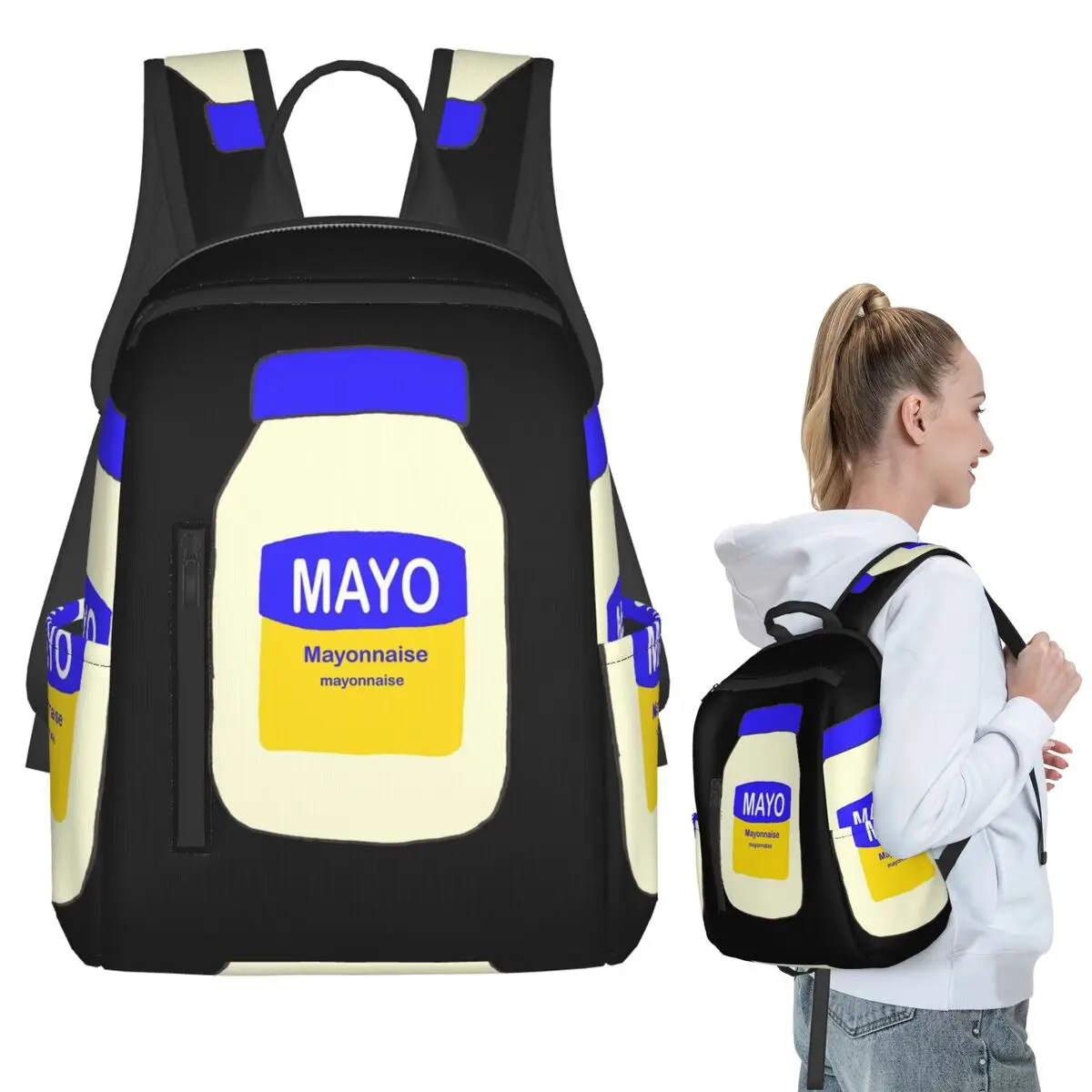 

Mayonnaise Backpack Student BookBag Kids School Bag Computer Shoulder Bags Boys Girls