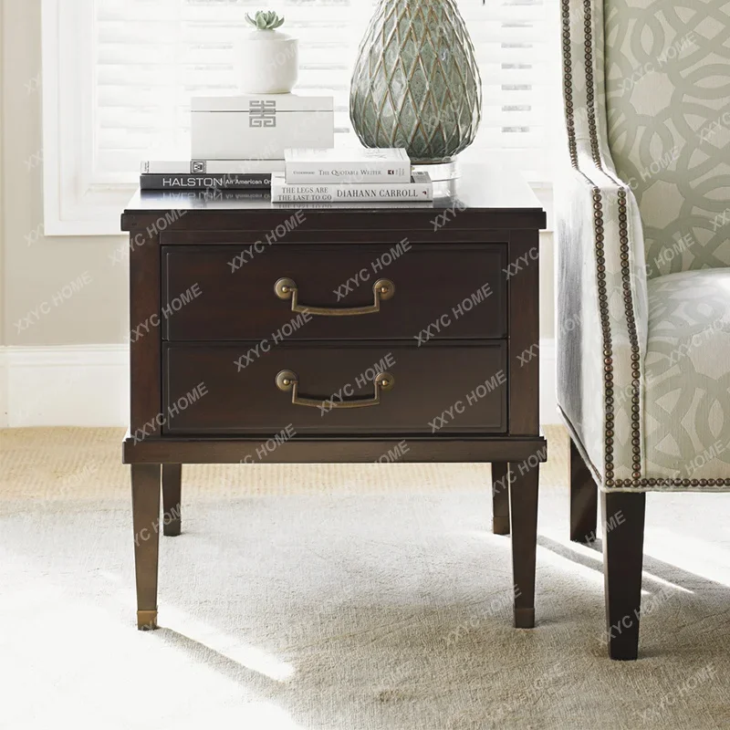 GG modern simple living room sofa side table light luxury solid wood two-pump bedroom bedside cabinet
