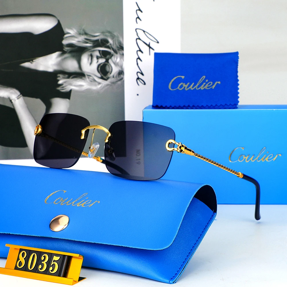 2025 جديد الرجال والنساء نظارات شمسية رياضية معدنية بدون إطار المضادة للأشعة فوق البنفسجية عطلة حفلة ظلال للجنسين القيادة المضادة للوهج ظلال