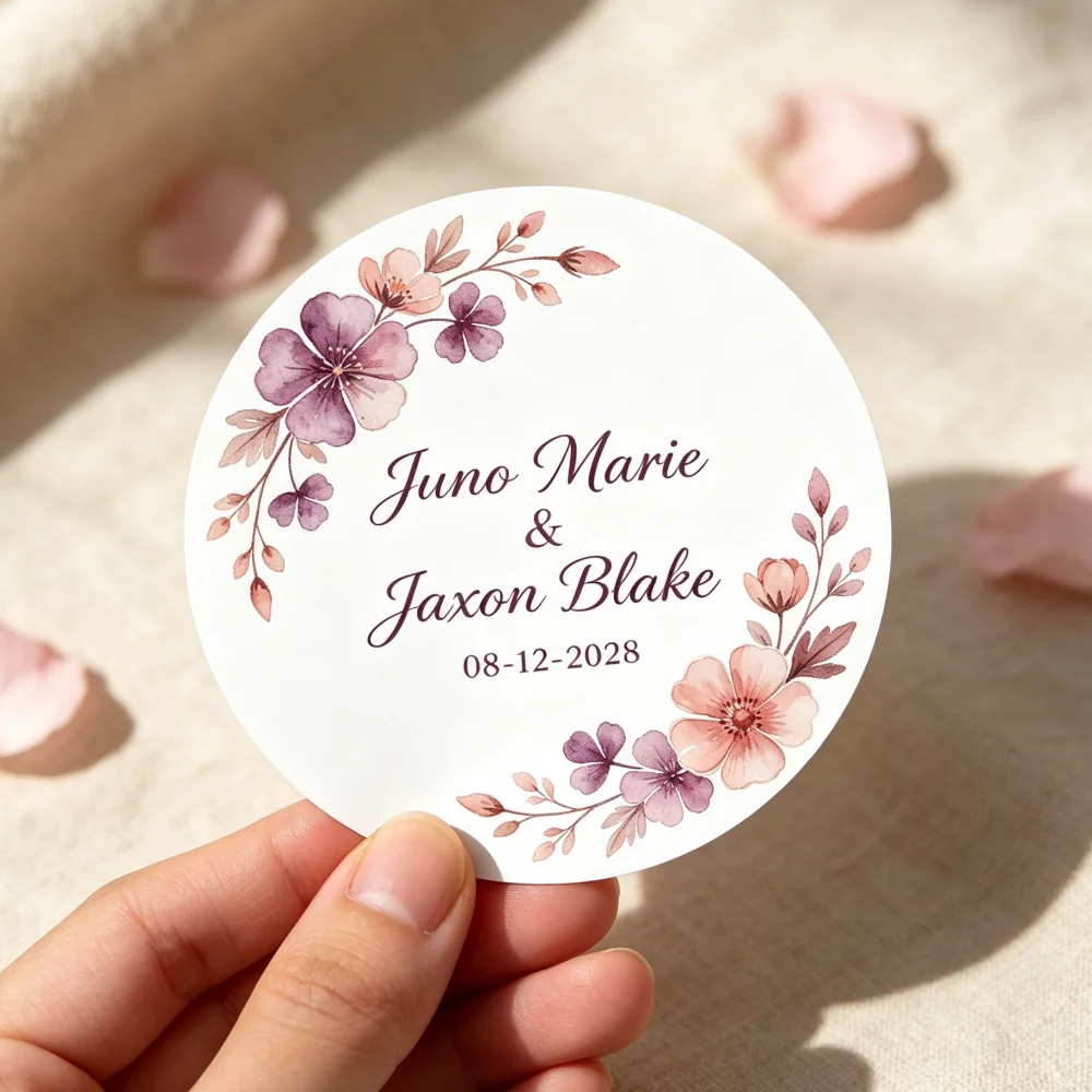 Customized personalized stickers, DIY handmade gift stickers, wedding, baptism, birthday party gift label stickers