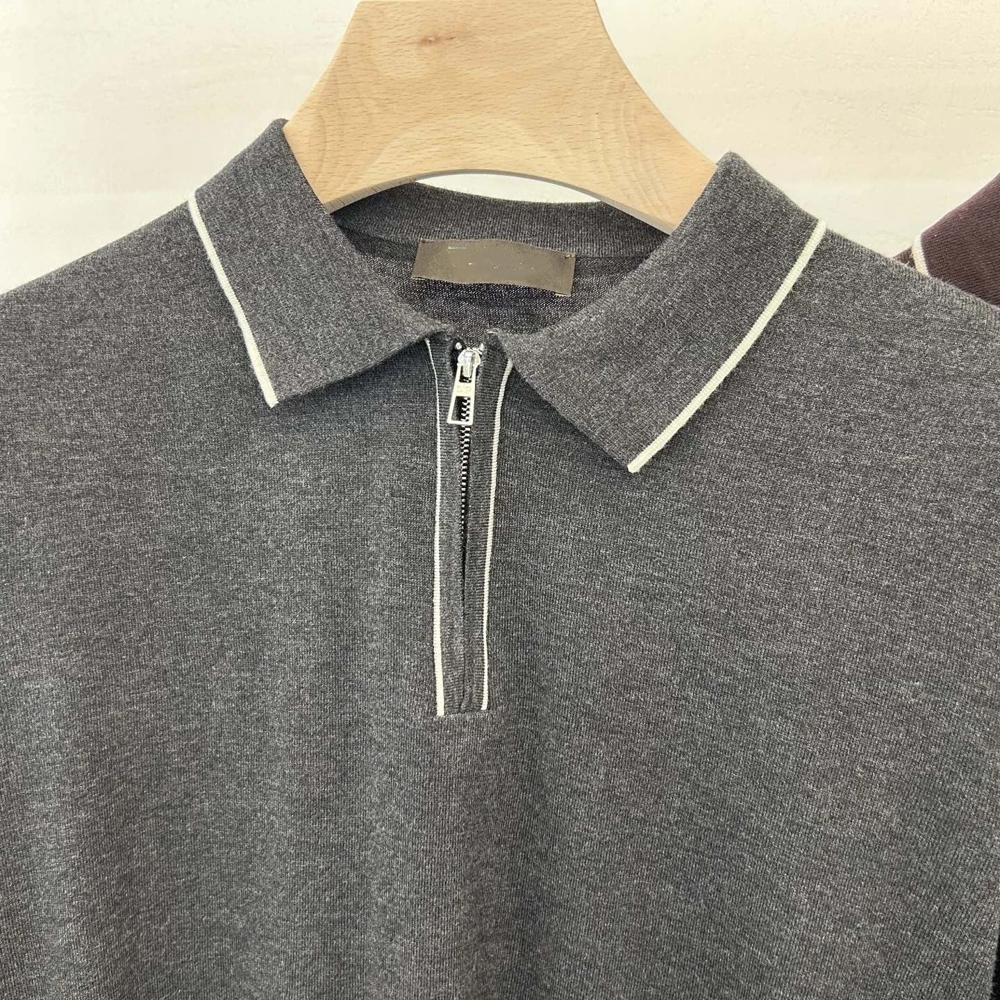 

Italy LP men's clothing 2025 early autumn new lapel zipper wool knitted sweater men's casual polo shirt long sleeve