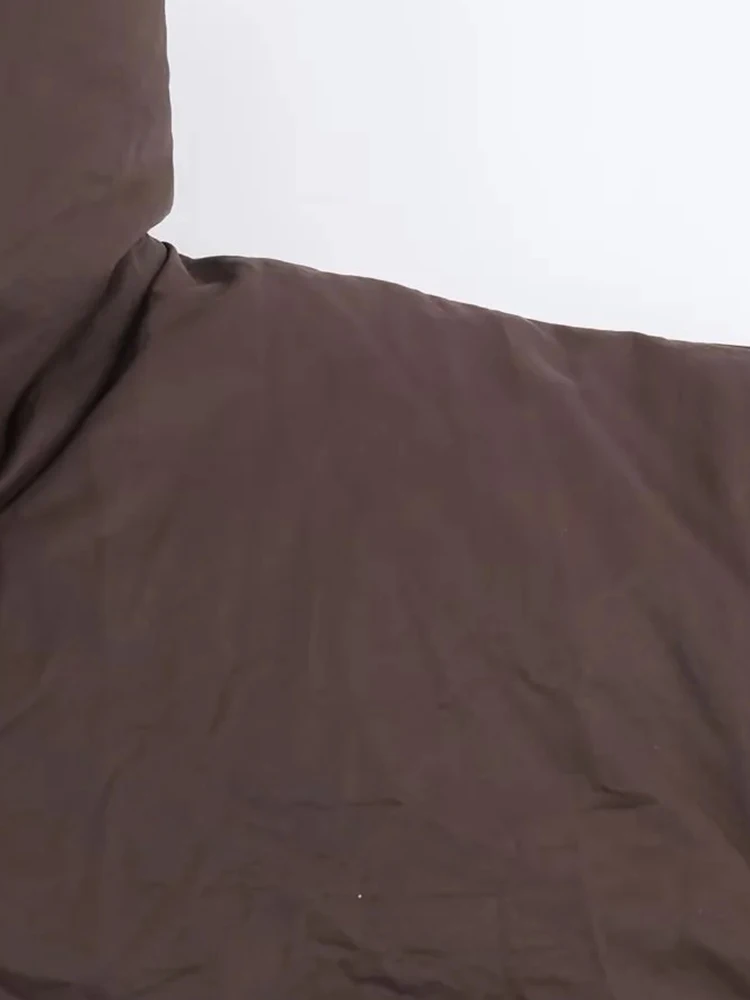 여성용 신상 가을 겨울 패딩 코트 커피 브라운 레이스업 스탠드 칼라 재킷 여성 패션 우아한 캐주얼 다용도 재킷