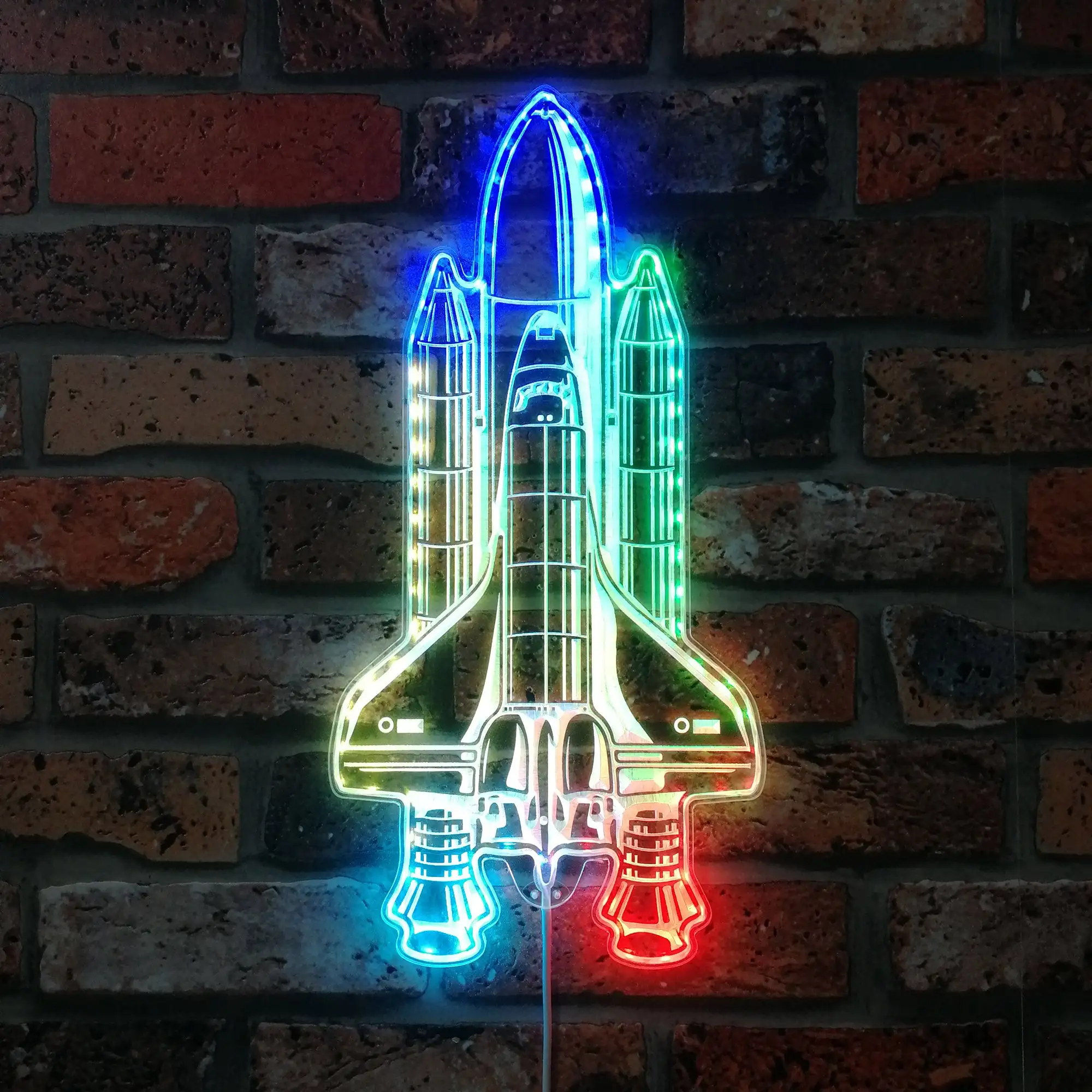 Space Shuttle Rocket Spacecraft RGB Dynamic Glam LED Sign st06-fnd-i0319