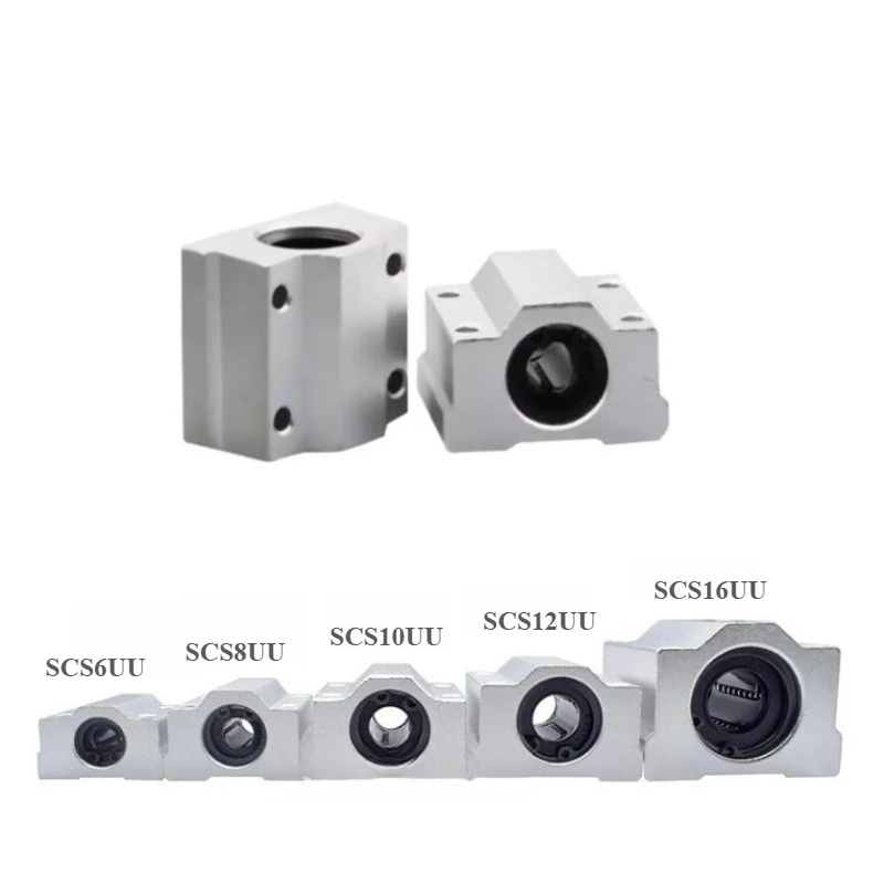 2Pcs Linear Ball Bearing Slide Bushing Block SCS6UU SCS8UU SC10SUU SCS12UU SCS16UU for CNC 3D Printer Slide Guild Rail Shaft