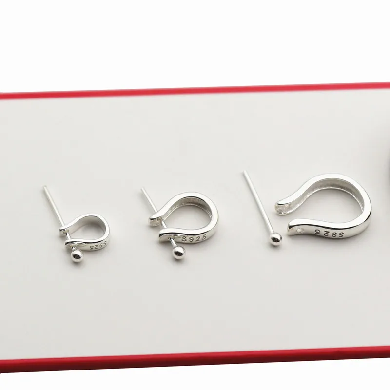 Solid 925 Sterling Silver Pinch Bail Connector Pendant Clasp for Jewelry Necklace DIY Accessories Components