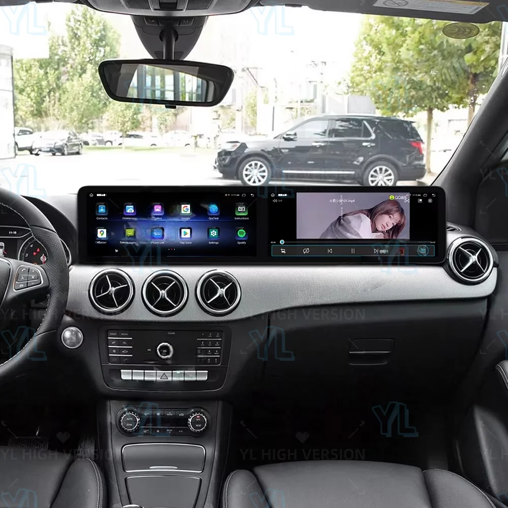 Dual Screen For Mercedes Benz GLA X156 A Class W176 CLA C117 B Class W246 2013-2018 GPS Car Multimedia Video Android 13 Carplay