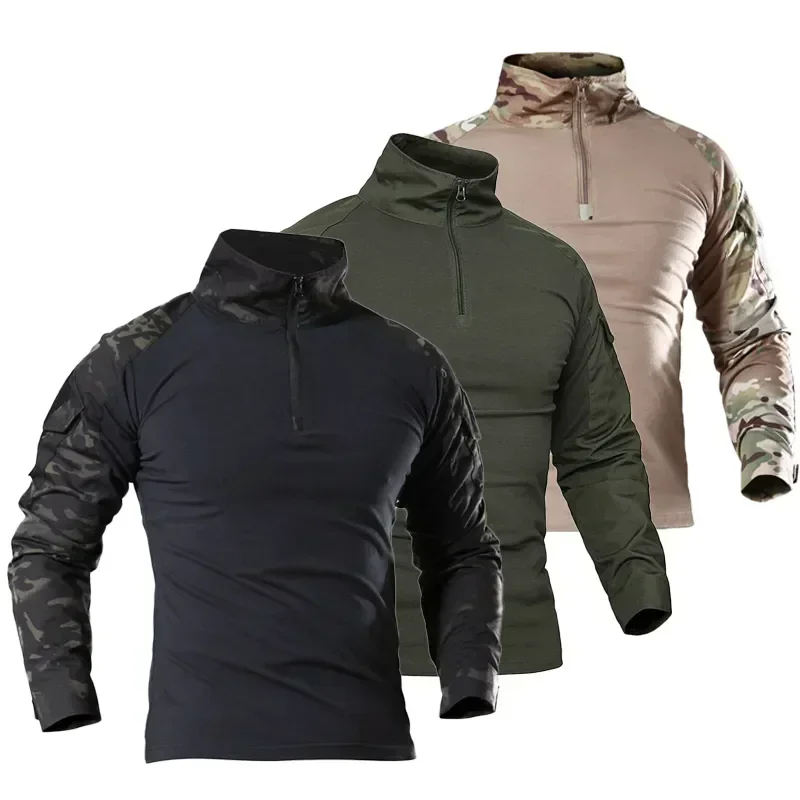 Camicie Tattiche Pesca Abbigliamento sportivo Manica da combattimento Lunga per uomo Allenamento Uniformi militari Esercito