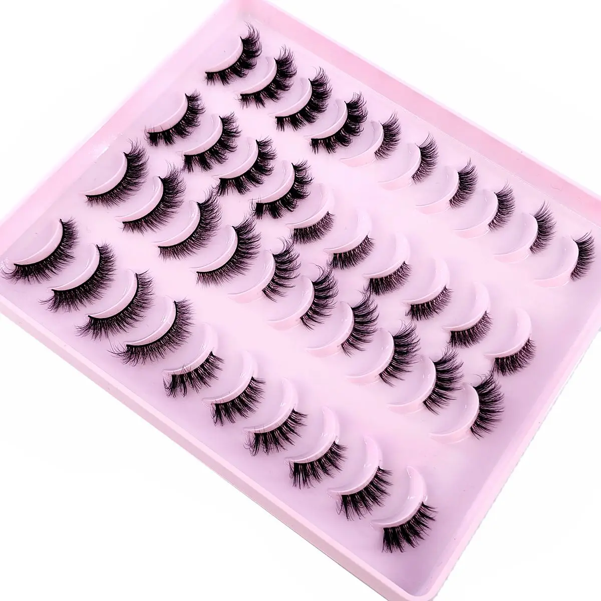 New 20 pairs natural thick false eyelashes half+full eye mix long makeup 3d faux mink eyelashes extension eyelashes for beauty