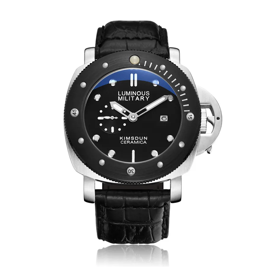Montre à quartz chronographe étanche pour homme, grande taille Pa, cadran bleu phosphorescent, mode