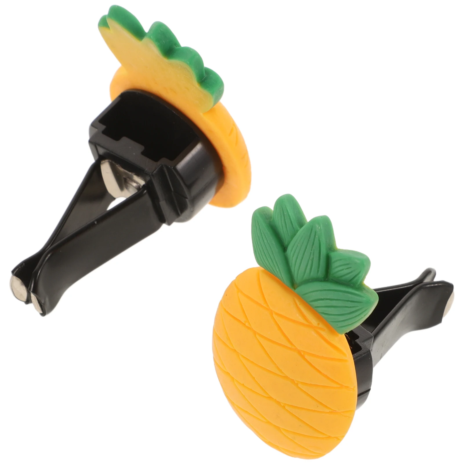 

2pcs Car Air Freshener Vent Clips 3D Realistic Food Pineapple Scented Aroma Diffuser For Car Interior Decor Cute Accessories