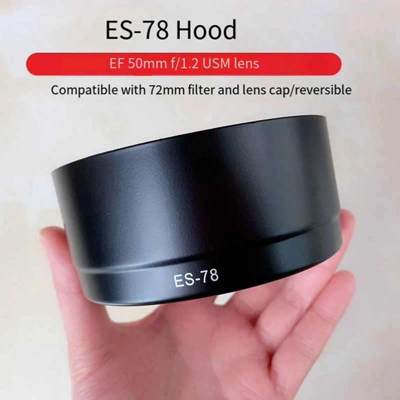 Lens Hood Replace ES-78 For Canon EF 50Mm F/1.2L USM / 50 Mm F1.2L USM Lenses ES78