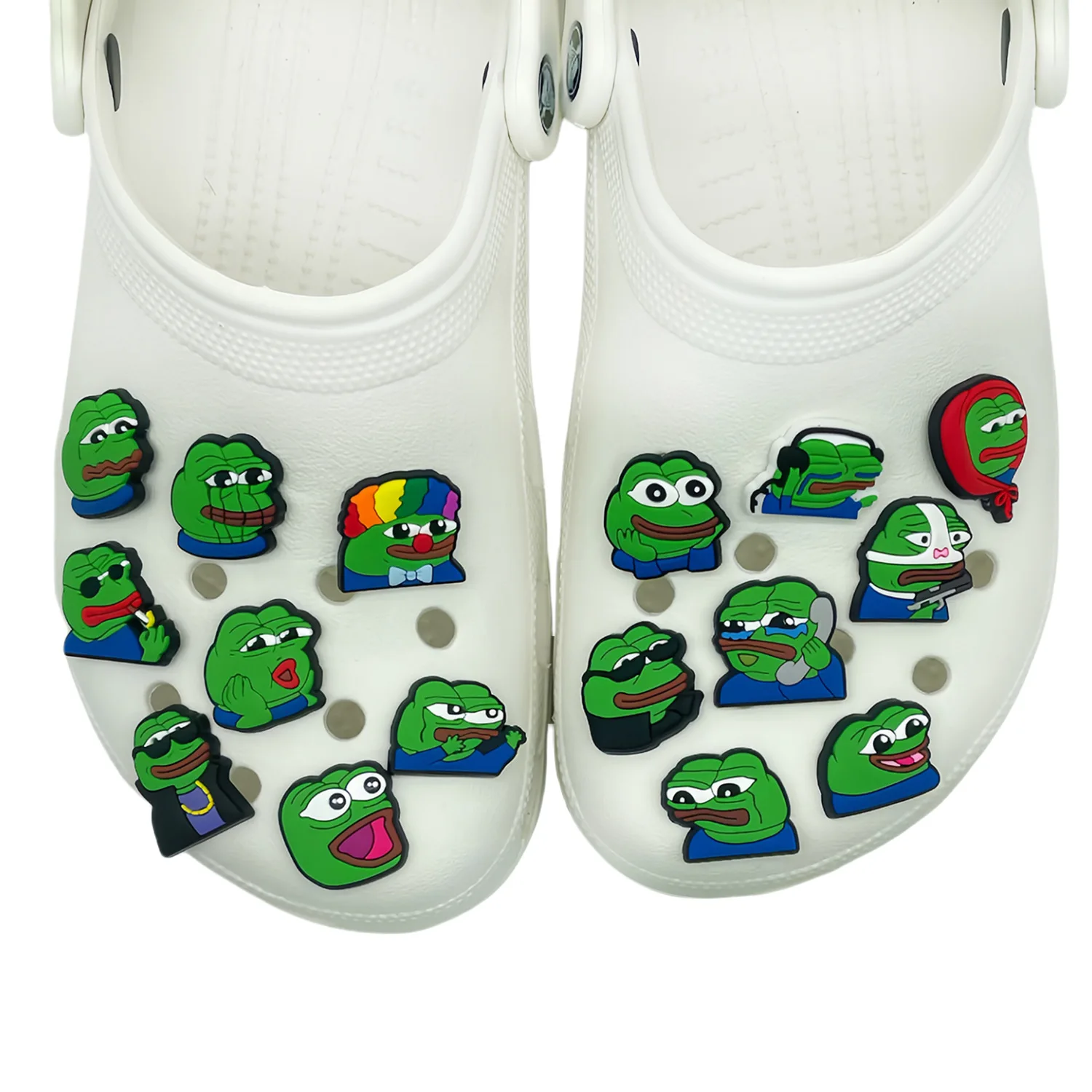 16pcs set Funny Frog Silicone Shoe Charms Cartoon Clog Decor Detachable DIY Footwear Ornaments Gift for Unisex Party Decor