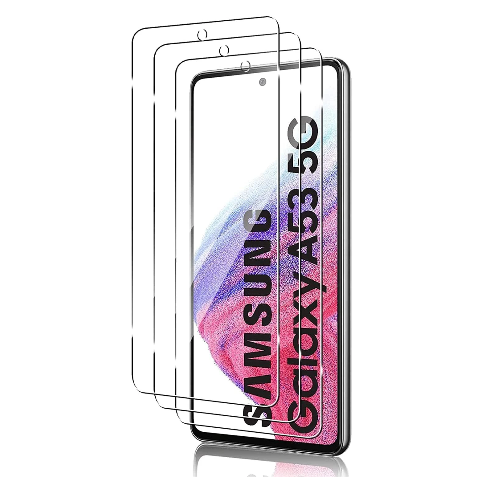 Protectores de pantalla de vidrio templado de 3 piezas para película de vidrio Samsung Galaxy A53 5G